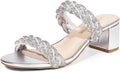 DREAM PAIRS Women's Two Braided Strap Low Heels for Women Open Toe Block Chunky Heels Sandals Holiday Party Wedding Dress Pumps Shoes MegaBDM