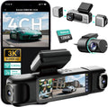BOTSLAB 3K 4 Channel Dash Cam, 3K/4K Front and 1080p*3 Car Camera Left Right Inside, 560° Dash Cam for Car, Built-in 5.8GHz WiFi and GPS, Voice Control, Included 128GB SD Card MegaBDM
