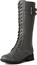 DREAM PAIRS Women's Pu Knee High Riding Combat Boots MegaBDM