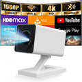 Mini Projector with WIFI 6 and Bluetooth, 4K 1080P Support Portable Projector Movie Auto Keystone for Laptop, PC, Smartphone MegaBDM