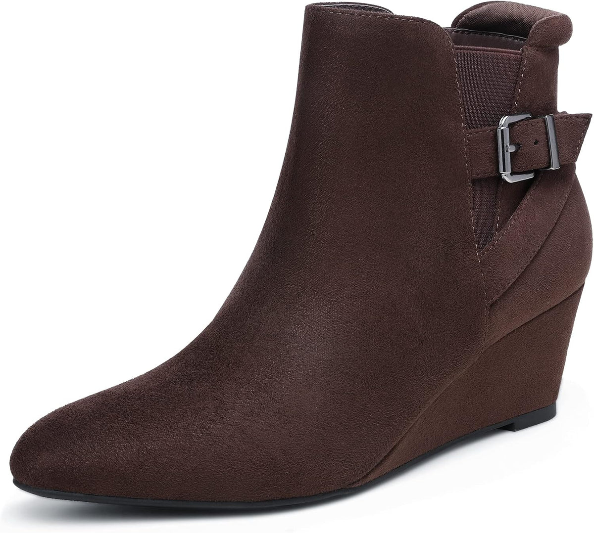 DREAM PAIRS Women's Black Ankle Booties Wedge Heels Boots MegaBDM