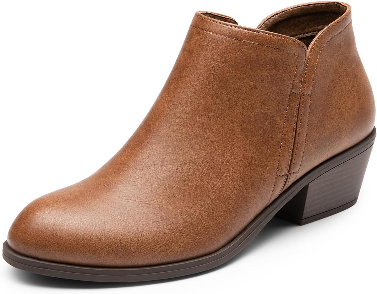 DREAM PAIRS Women's Ankle Boots Low Chunky Heels Short Fall Booties MegaBDM
