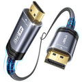 JSAUX 4K DisplayPort to HDMI Cable 3M, UHD 2K@120Hz,4K@30 Gold-Plated Unidirectional DP(Male) to HDMI(Male) Lead with Audio and Video Compatible with Monitors/Projector/HDTV, Lenovo, Dell, HP -Grey MegaBDM