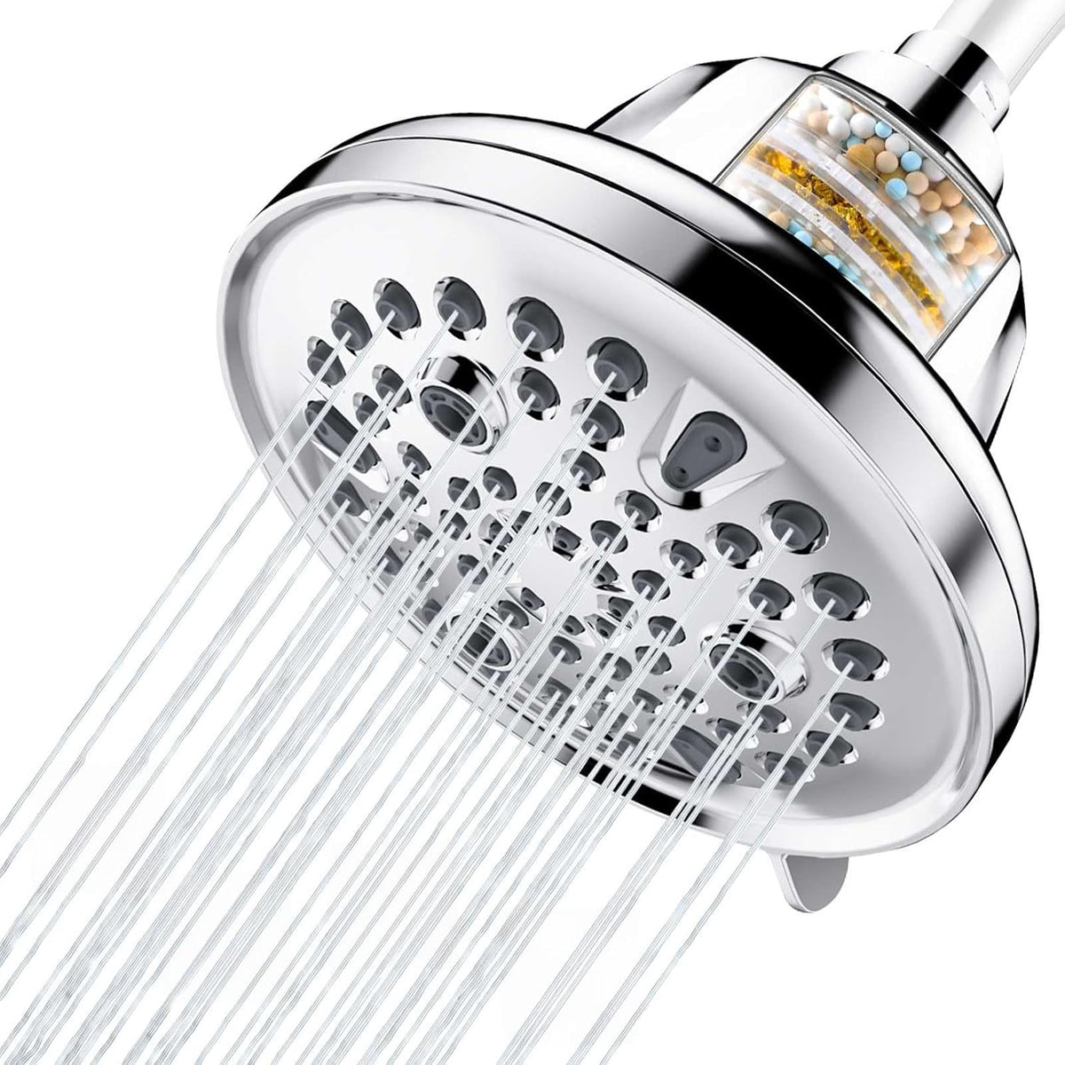 5 in Filtered Shower Head with 7 Spray Modes | 15-stage filter cartridge, high-pressure spray, massage options, anti-clog nozzles, universal fitting, chrome MegaBDM