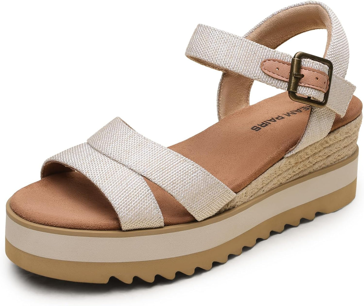 DREAM PAIRS Wedge Sandals for Women Espadrille Platform Sandals Open Toe Ankle Strap Low Wedges Heel Comfortable Sandals for Summer MegaBDM