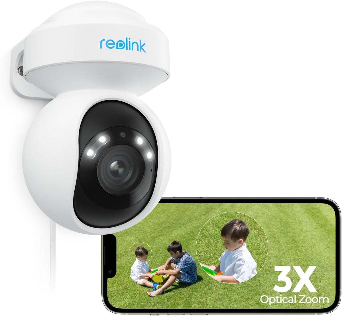 Reolink 4K PTZ Security Camera Outdoor Wi-Fi 6, Auto Tracking Spotlight Camera 8MP, Smart Human/Vehicle/Animal Detection, 3XOptical Zoom, Color Night Vision, 2-Way Audio, 2.4/5GHz WiFi, E1 Outdoor Pro MegaBDM