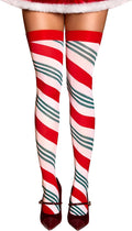RSLOVE Striped Tights Christmas Stockings - Sexy Santa Costume Hold Ups Womens Santa&Halloween Accessories MegaBDM