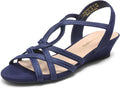 DREAM PAIRS Womens Open Toe Espadrilles Elegant Slip On Platform Sandals Elastic Ankle Strap Wedge Sandals MegaBDM