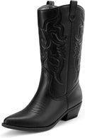 DREAM PAIRS Women's Comfortable Winter Western Boots,Waterproof Mid Cowboy Boots for Ladies,Beautiful and Stylish Party and Character Dress Up Boots MegaBDM