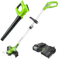 24V 12" Cordless Battery String Trimmer & 330 CFM Leaf Blower Combo Kit w/ 2.0 Ah Battery & Charger MegaBDM