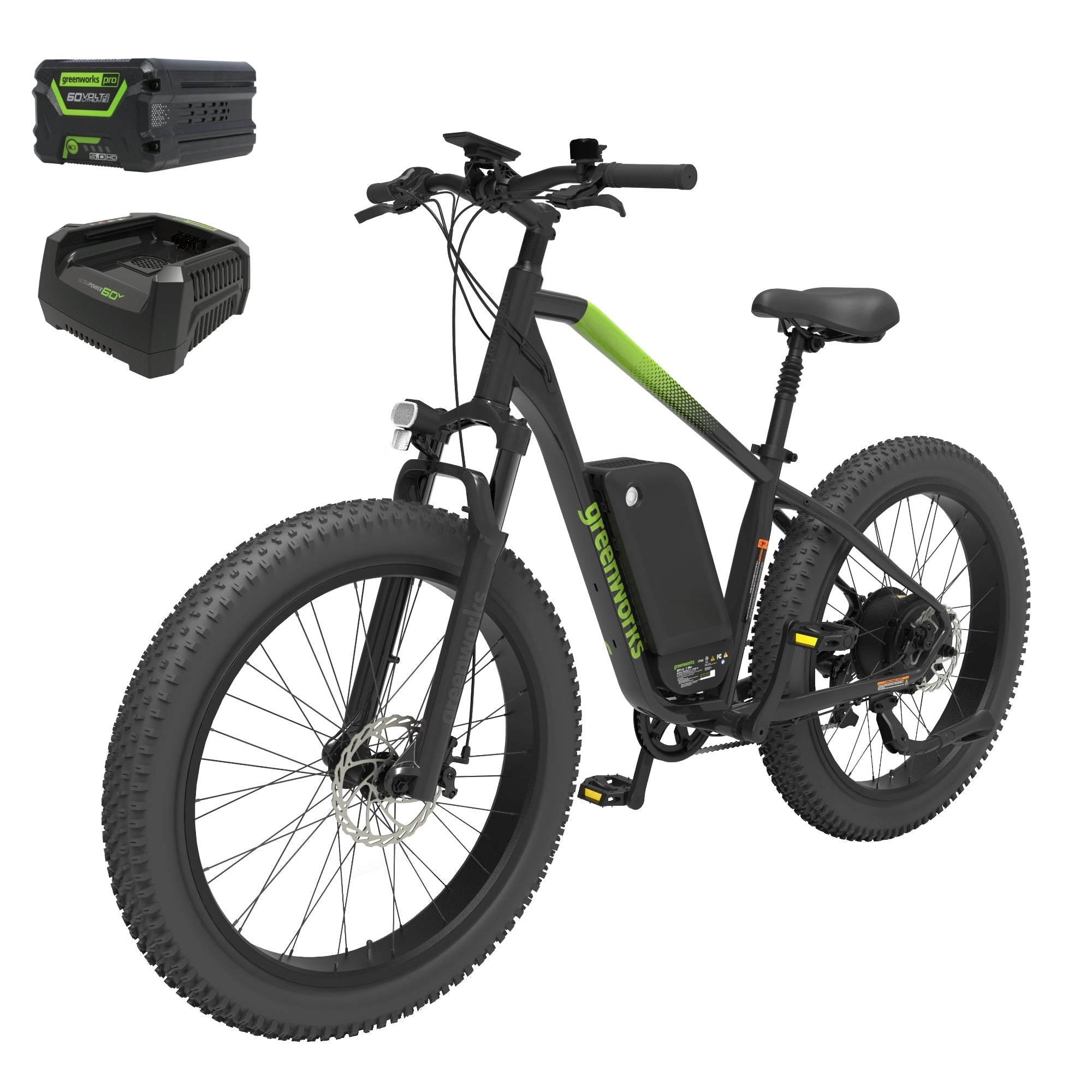 60V VENTURE Series 26" Fat Tire Electric Mountain Bike, 5Ah Battery and Charger MegaBDM