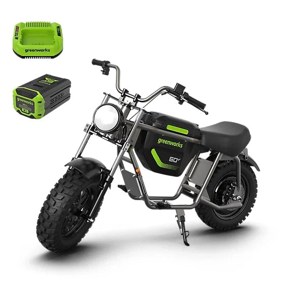 60V STEALTH Series Electric Mini-Bike: (1) 8.0 Ah Batteries and Charger MegaBDM