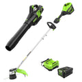 80V 16" Cordless Battery String Trimmer and 730 CFM Leaf Blower Combo Kit: 2.5 Ah Battery and Charger MegaBDM