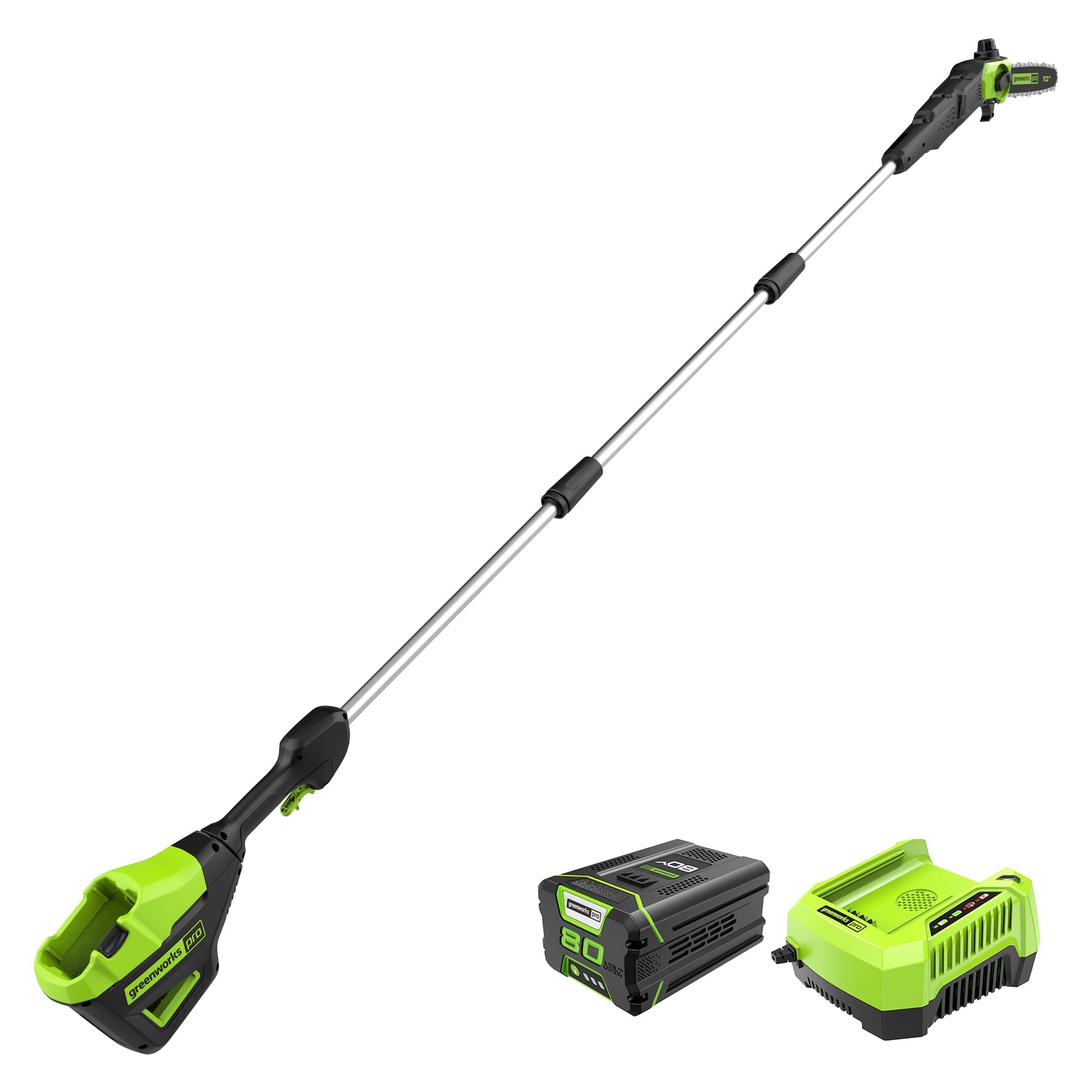 80V 10" Gen2 Cordless Battery Pole Saw: 2.0 Ah Battery and Rapid Charger MegaBDM