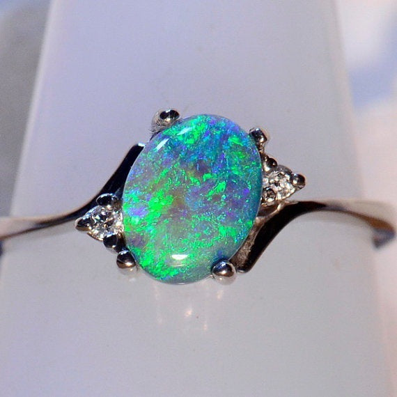Women's Opal Ornament Couple Fashion Gemstone For Rings - Green / No. 6 MegaBDM