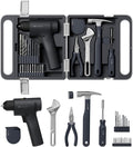 HOTO 25PCS Household Tool Kit with 16V Brushless Drill, Smart Display, 50 N·m Torque, 32 Torque Settings, USB-C Charging, LED Light, Includes Hammer, Wrench, Pliers, 8 x Drill Bits, 10 x Bits MegaBDM
