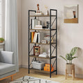 YITAHOME Bookshelf, 5 Tiers Bookcase Tall Book shelf with Metal Frame, Industrial Display Storage Rack, Shelving Units for Living Room Bedroom Home Office Kitchen, Grey Book Shelves MegaBDM