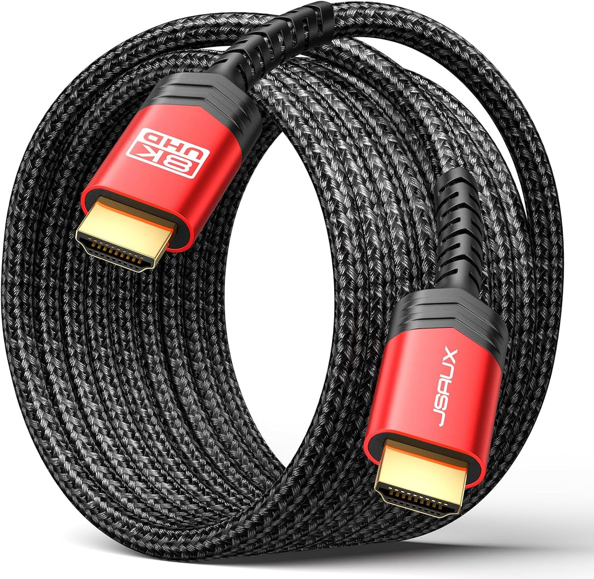 JSAUX HDMI Cable 3m, HDMI 2.1 Cable 8K@60Hz 4K@120Hz Ultra HD Cable High-Speed Lead 48Gbps, 7680x4320, Supports eARC HDR10 HDCP 2.2 & 2.3 DTS: X 3D CEC, Compatible with PS5 PS4 X-BOX Roku TV/Blu-ray MegaBDM