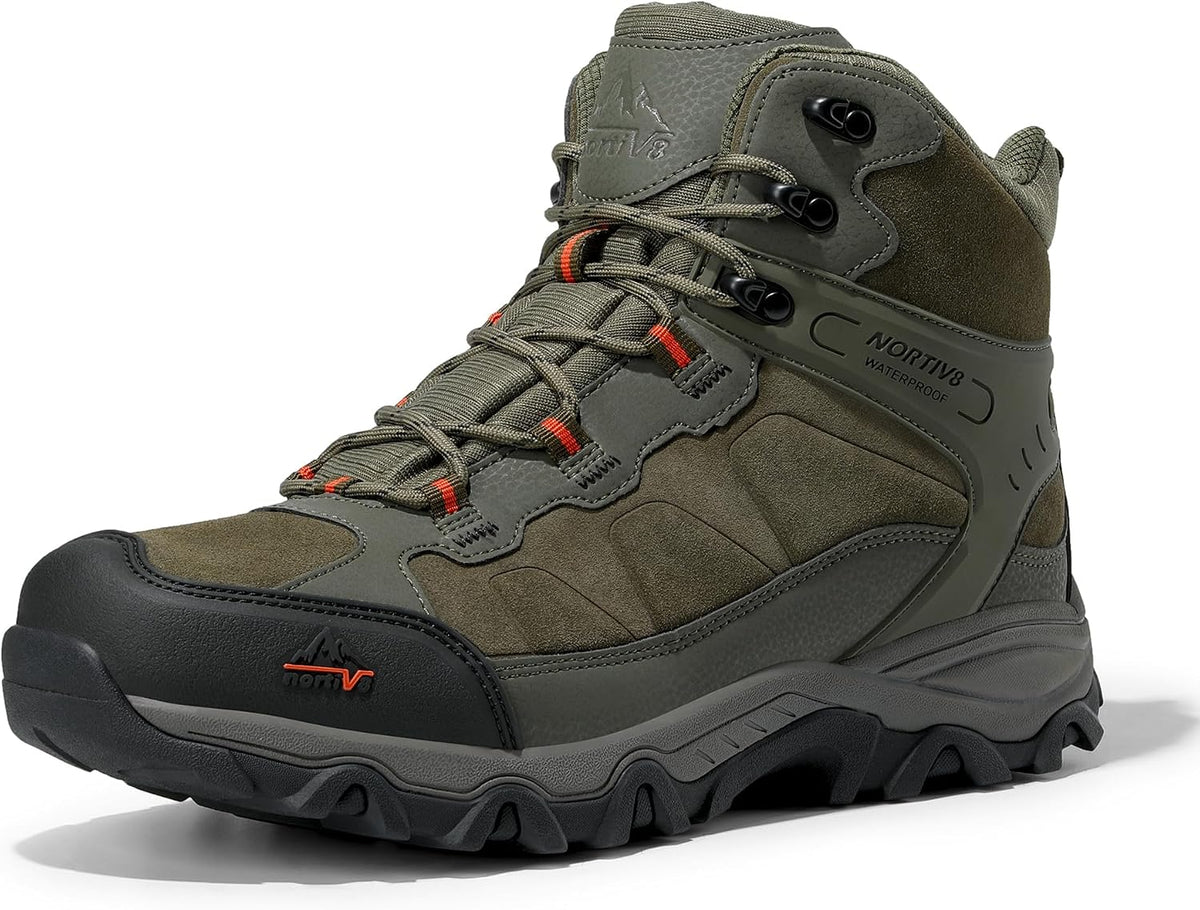 NORTIV 8 Men's Waterproof Hiking Boots Outdoor Mid Walking Boots Mens Trekking&Hiking Footwear Backpacking Mountaineering Shoes MegaBDM