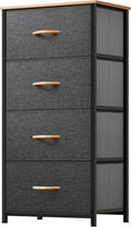 YITAHOME Chest of Drawers with 4 Drawers, Fabric Dressers with Easy Pull Handle,Sturdy Steel Frame,Storage Drawers for Bedroom, Closet, Clothes, Dark Grey MegaBDM