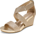 DREAM PAIRS Women's Elastic Ankle Strap Wedge Sandals MegaBDM