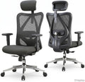 SIHOO Ergonomic Office Chair, High Back Swivel Desk Chair with Adjustable Headrest & Lumbar Support, Comfort Executive Computer Chair, Black MegaBDM