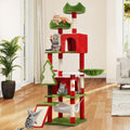DWVO 190cm Christmas Cat Tree Tower, Cat Tree House with Plush Perches & Sisal Scratching Posts, Kitty Tower Tall for Cats to Play and Sleep MegaBDM