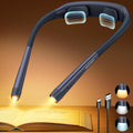 Glocusent LED Neck Reading Light 1600mAh Rechargeable 3 Colors 5 Brightness | Ergonomic neck light design with soft pads, 30/45 min timer, travel lock, for reading in bed, travel and camping MegaBDM