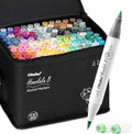 Ohuhu Brush Markers 120 Brush & Fine with Blender for Art | Dual Tips Easy Blending & No Smudging Quick-Dry for Illustration Calligraphy & Sketching AP Certificated - Honolulu B MegaBDM