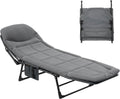 YITAHOME Sun Lounger with Cushion 5-Position Adjustable Folding Sun lounger Portable 200KG Max. Load Sunloungers with Strap 200x65x32cm Sun Bed for Garden Pools Camping Indoor, Gray MegaBDM