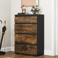 YITAHOME Chest of Drawers Wood, Chest of Drawers Bedroom, Contemporary 4 Drawer, Bedroom Furniture, Bedroom Storage Unit, Sliding Drawers, Storage Cabinet, 92 * 33 * 60cm (Black Rustic Brown) MegaBDM