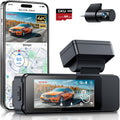 GKU 4K Dash Cam Front and Rear, 5Ghz Wi-Fi Dashcam with 3.18'' Touchscreen, GPS, Dual Car Camera Dash Cam with 64GB SD Card,Super Night Vision,WDR,Parking Monitor,G-sensor,Loop Recording,Max 512GB MegaBDM