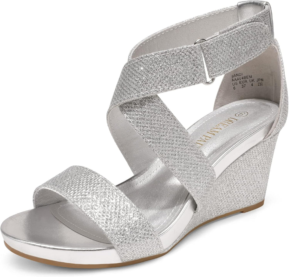 DREAM PAIRS Women's Elastic Ankle Strap Wedge Sandals MegaBDM