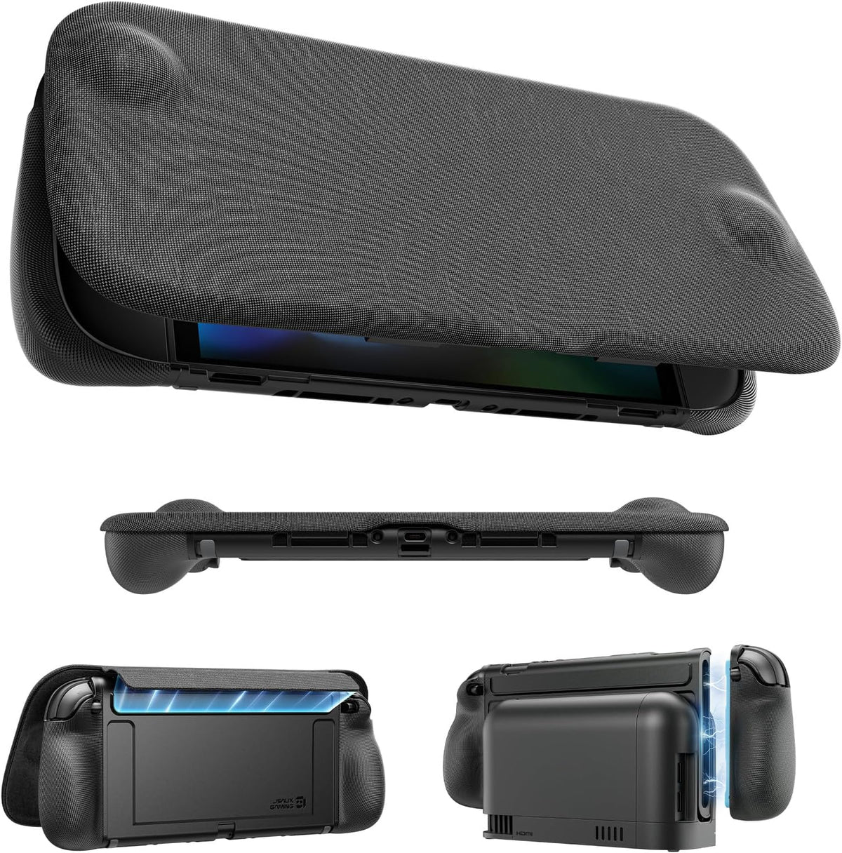 JSAUX Split Every Day Case for Switch 2, Slim Magnetic Detachable Front Cover, Dockable Design, Ergonomic Non Slip Grip, Travel Ready with Adjustable Stand, Shock Absorption & Anti Scratch – PC0123C MegaBDM