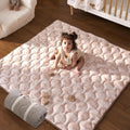 momcozy Baby Play Mat for Floor, 127 x 127cm Thickened Playpen Mat, Playmate for Baby Tummy Time, Waterproof & Non-Slip, Foldable Outdoor Mat with Carry Handle, Leopard Heart MegaBDM