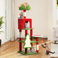 DWVO 137cm Christmas Cat Tree Tower, Cat Tree House with Plush Perches & Sisal Scratching Posts, Kitty Tower Tall for Cats to Play and Sleep MegaBDM