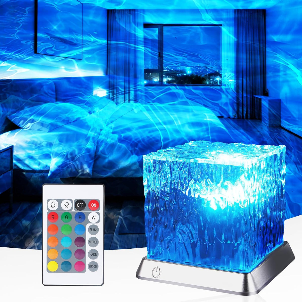 LETOUR Ocean Wave Lamp 16 Colors Galaxy Projector Night Light Sensory Lights with Remote Control Luminorthe Cube Northern Projector Lamp for Party/Gaming Room/Bedroom MegaBDM