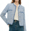 GOELIA Wool Blend Tweed Blazers for Women Business Casual Knit Blazer Cropped Jacket for Women MegaBDM