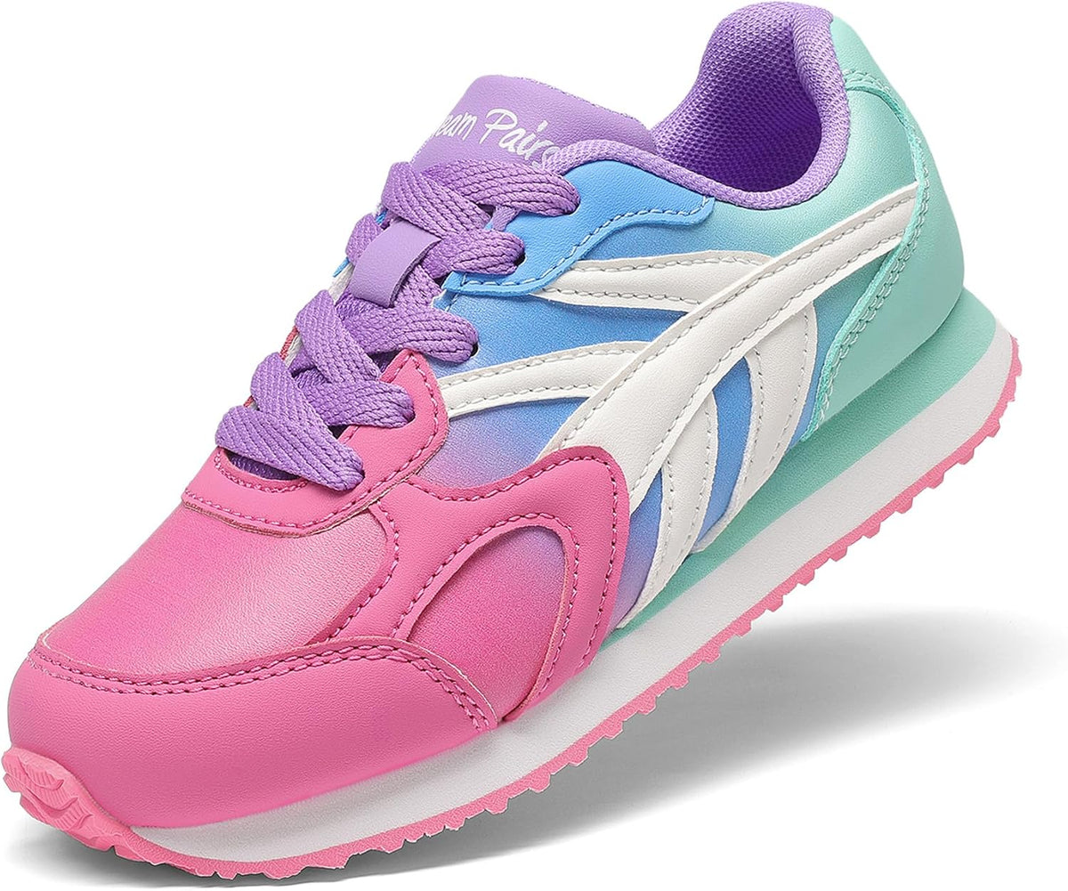 DREAM PAIRS Girls Sneakers Lace-up Tennis Running Casual Footwear LilLegends Lightweight Classic Walking Shoes for Little/Big Kid MegaBDM