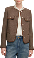 GOELIA Wool Blend Tweed Blazers for Women Business Casual Knit Blazer Cropped Jacket for Women MegaBDM