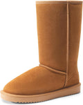 Women's Winter Snow Boots Genuine Suede Faux Fur Lining Pull on Warm Comfortable Outdoor High-top Boot Shoes for Women FuzzyClassic MegaBDM