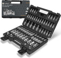 MulWark 64-Piece Master-Torx-Automotive-Mechanics-Tool | 3/8, 1/4, 1/2 in. Drive Torx Bit Socket and External Torx Socket Set w./ Impact Adapter and Reducer | S2 and Cr-V Steel MegaBDM