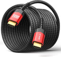 JSAUX HDMI Cable 5M 2.1,Ultra HD Cable High-Speed Lead 48Gbps, HDMI Cable (8K@60Hz 7680x4320, 4K@120Hz) Supports eARC HDR10 HDCP 2.2 & 2.3 DTS:X 3D CEC, Compatible with PS5 PS4 PS3 X-BOX QLED TV, Red MegaBDM