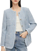 GOELIA Tweed Blazers for Women Work Business Casual, Knit Blazer Cropped Jacket for Women MegaBDM