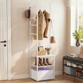 YITAHOME Coat Rack with Shoe Storage, Industrial Hall Tree Freestanding Clothes Rail Stand with 1 Drawer, Large Wardrobe Organiser for Entryway Hallway Living Room MegaBDM
