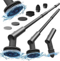 HOTO Electric Spin Scrubber, Rechargeable Shower Scrubber with 6 Brush Heads & Extension Pole, Cordless Power Cleaning Brush, Dual Speed, IPX7 Waterproof, Ideal for Bathroom/Kitchen/Tile/Floor/Wall MegaBDM
