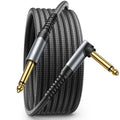 JSAUX Professional Guitar Cable 4.5M, Braided Guitar Lead Instrument Cables 1/4 Inch Jack Cord for Electric Guitar Bass, Amp, Speaker, Keyboard, Mandolin, Pro Audio-Gray MegaBDM