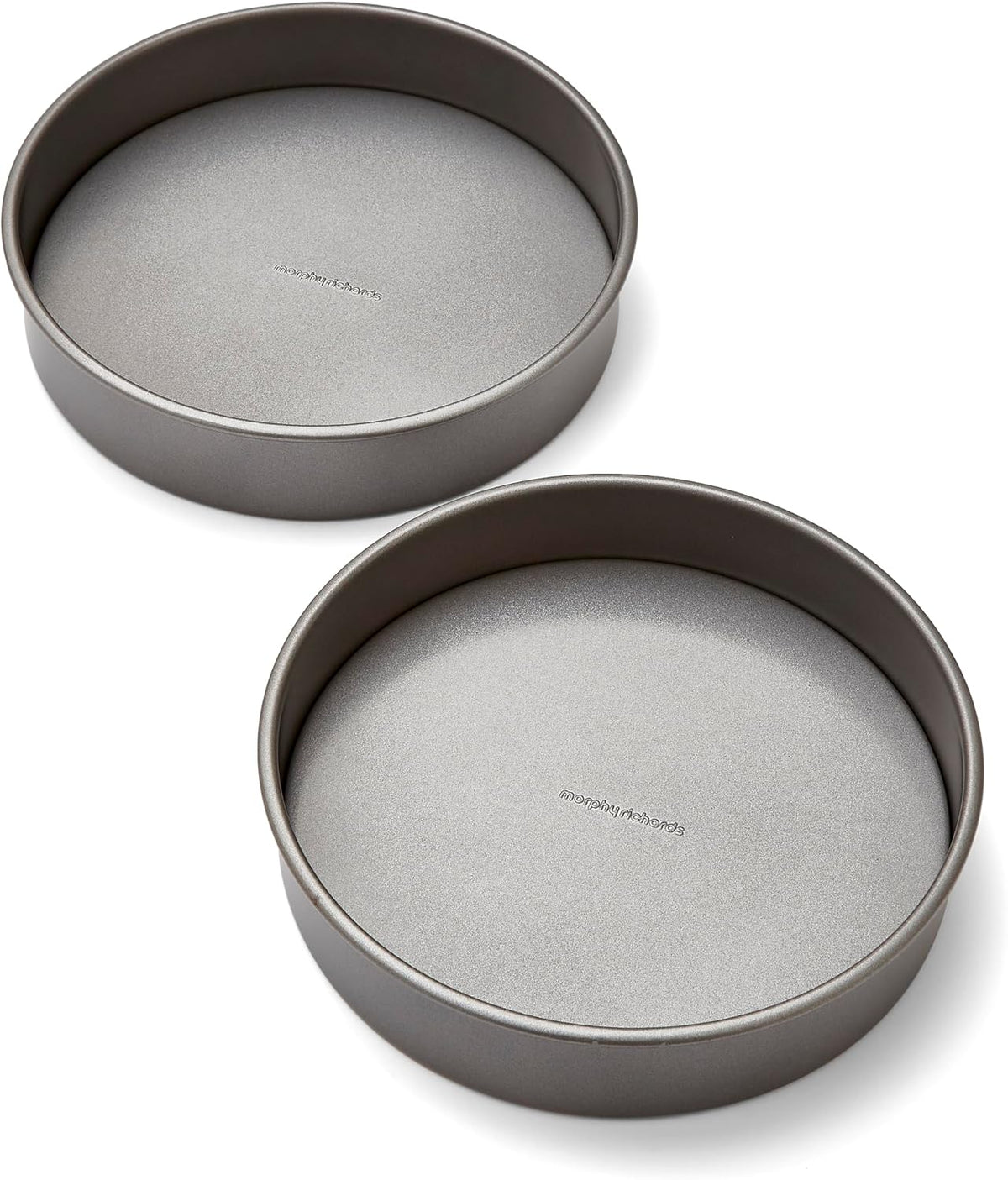 Morphy Richards 8" Loose Base Shallow Cake Tin Set - Non-Stick Carbon Steel Sandwich Pan for Victoria Sponge, Cheesecake & Layered Cakes, 849007 MegaBDM