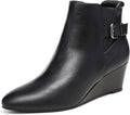 DREAM PAIRS Women's Black Ankle Booties Wedge Heels Boots MegaBDM