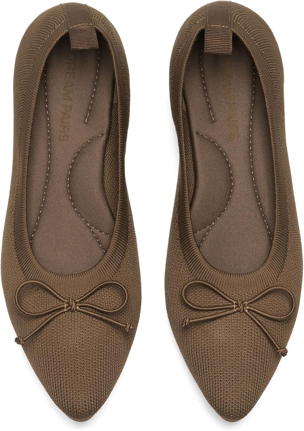 DREAM PAIRS Women's Ballet Knit Flats Foldable Pointed Toe Comfortable Dressy Flat Shoes with Bow-Knot Casual Business Work Office MegaBDM